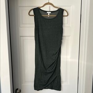 Leith Dark Green Sleeveless Midi Dress